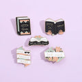 New Product Explosion Design Cat and Book Lover Lapel Pin Badge Metal Bookish Book Collector Enamel Pin