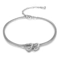 Inspire Jewelry Fine Personalized Mom Charm Bracelet With Engraved Kids Names Heart Bracelet With Round Snake Chain Adjustable
