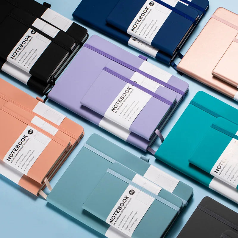 10 Colors A6 A5 Business Journal Notebook Thickened Paper 100 Sheets  Sewing Binding Diary With Bookmark Ribbon