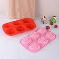 Rose Shape Silicon Mold Wholesale Flower Candle Mold Food Safety Grade Silicone Rose Cake Mold for Making Cake