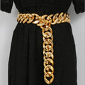 Thick Chain Wide Waist Chain for Women Girl with Dress Shirt Belt Women