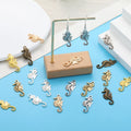 6 Color Alloy Seahorses  Marine Animals Charms Earring Pendant DIY Jewelry Making Handcrafted Accessories 12*29mm D725