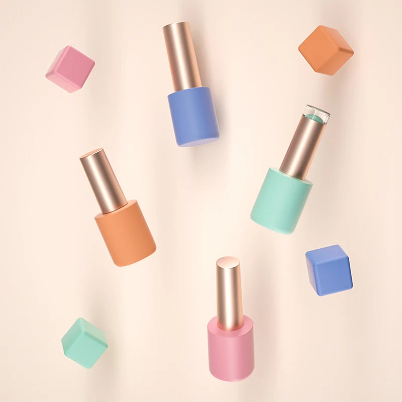10ml Custom Design Mini Uv Gel Set Packaging Matte Empty Nail Polish Glass Bottle with Brush