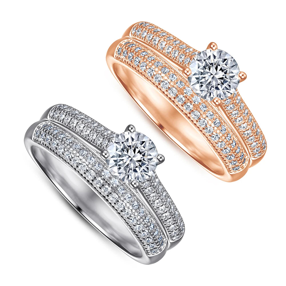 Luxury Halo Ring 7*7mm 5A CZ Stone Stable Setting Customized Engrave Logo Silver Ring