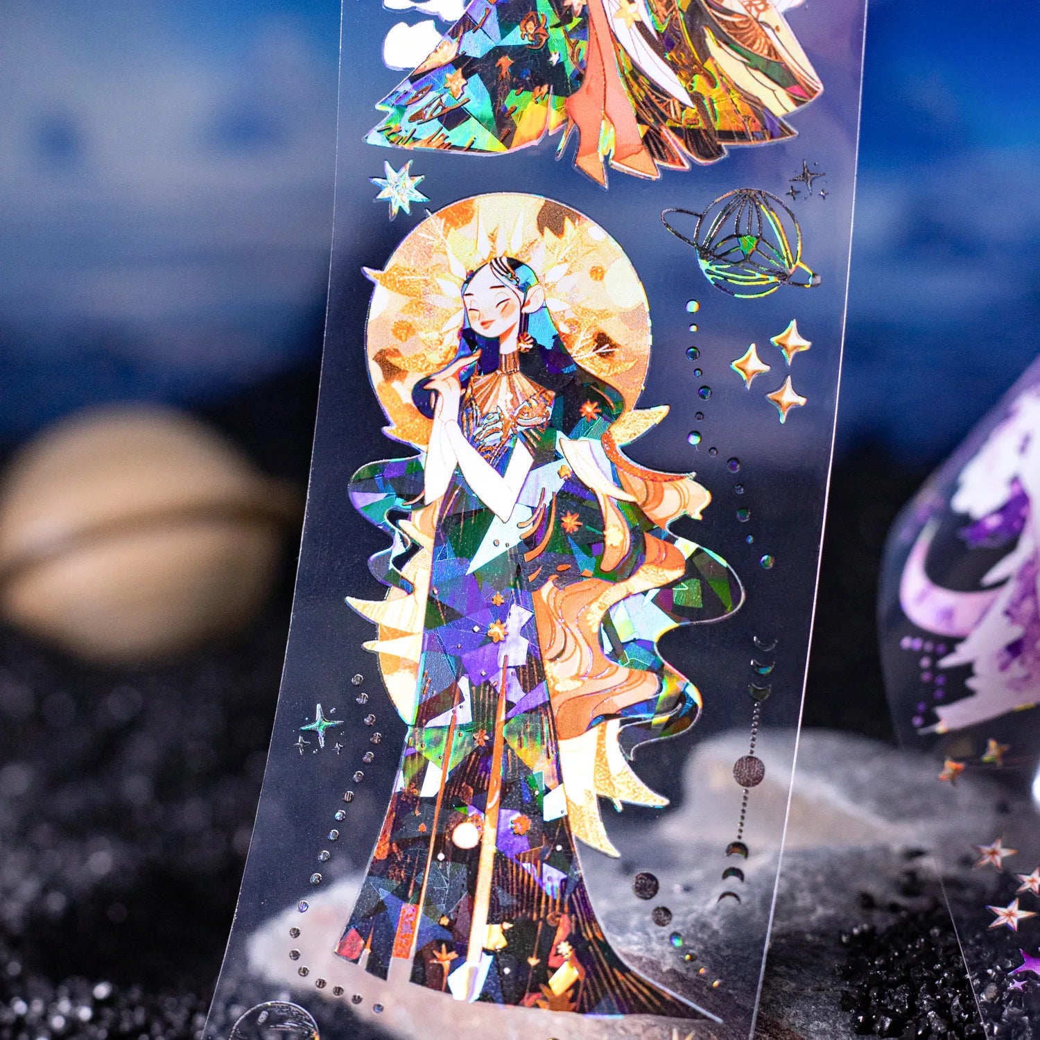 2M/Roll PET Tape Star River Messenger Series Shell Light Handbook DIY Decoration Loop Stickers