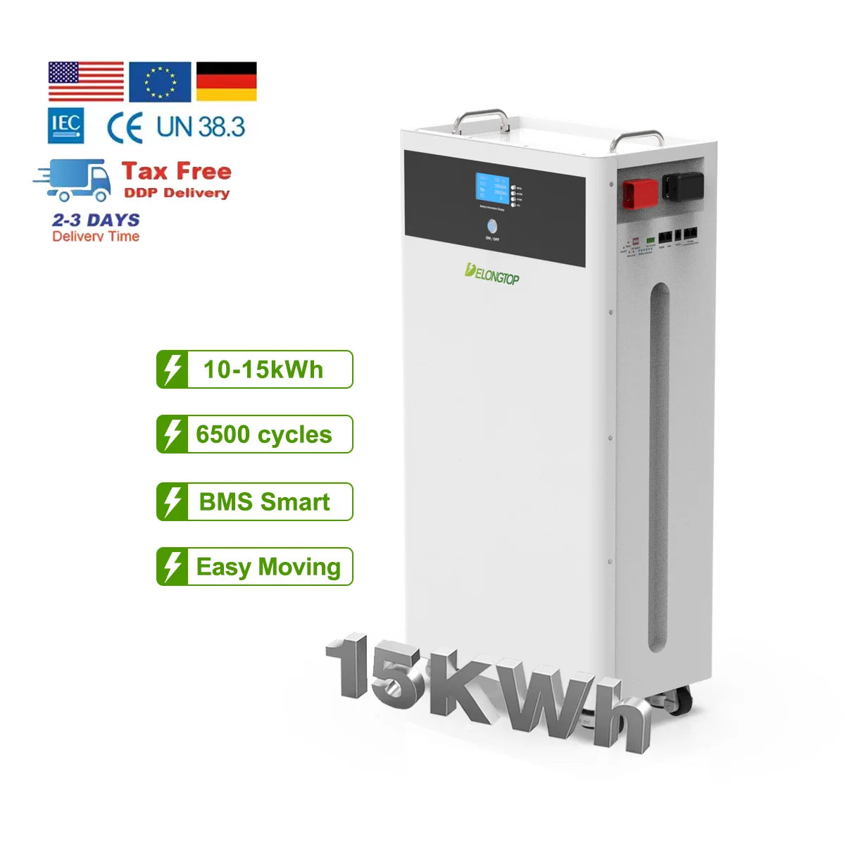 New Type Movable UL CE 10Kwh 15Kwh Solar Battery LifePO4 48V 200Ah 300Ah Lithium Battery for 51.2V Solar Energy Storage System