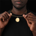 Durable Waterproof Geometric Octagon Gold Pendant Necklace Stainless Steel Jewelry for Men-for Wedding or Party Engravable