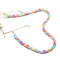Fashion Bohemia Candy Matte Holder Long Link Chain Acrylic Neck Strap Sunglasses Lanyard Buckle Chain Accessories