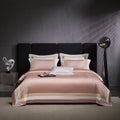 High-end  Pink100% Cotton Patchwork Duvet Cover Queen king Size Cotton Solid Color Bed Sheet Bedding Set