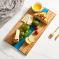 Stock Multi Color Epoxy Resin and Olive Wood Cutting Serving Charcuterie Board