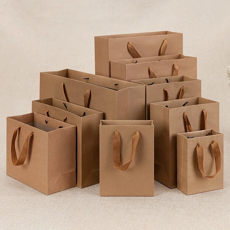 Factory Wholesale Inventory of High-quality Thick Cowhide Paper Clothing Shopping Bags Can Be Customized with Logos