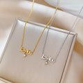 Exquisite 18K Gold Plated LOVE Zircon Pendant Stainless Steel Chains Necklace for Women Trendy Wedding Gift Fashion Jewelry