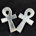 Factory Customization Crystal Crafts Selenite Ankh Cross Natural Crystal Carving for Meditation