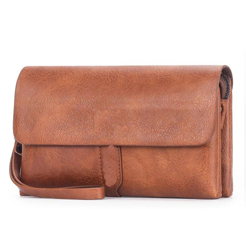 Hot Sale Retro PU Leather Long Style Large Capacity Waterproof Men Wallet Money Card Holder Purses G177A