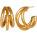 AA00334 Hot Selling Trendy Geometric Hoop Earring Three Hoop Earrings for Women