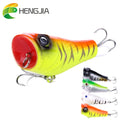 HENGJIA 5CM 7.4G Topwater Popper Fishing Lure 3D Eyes Hard Bait Artificial Wobblers Fishing Bait for Bass Pike Walleye