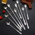 Nordic Style 304 Stainless Steel Bar Spoon Long Handle Cocktail Mixing Spoon Mirror Polish Coffee Stirrer Factory Custom Logo