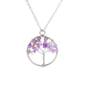 Hongzhuo Hot Sale 7 Chakra Amethyst Tree of Life Natural Tumbled Gemstone Wire Wrapped Pendant Necklace Jewelry Jewelry