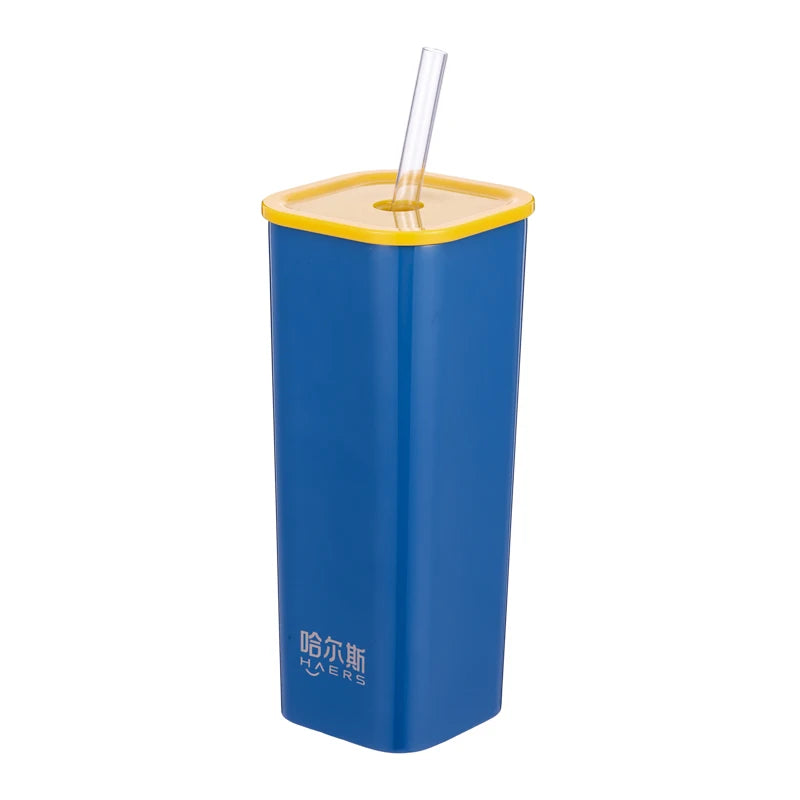 New Design Square Double Wall Stainless Steel Eco-Friendly Travel Coffee Mug Insulated Tumbler Straw Customization Color Unique