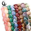 Zhe Ying 10x10x5mm Heart Shaped Beads Natural Stone Bracelet Crystal Loose Spacer Gemstone Heart Beads for Jewelry Making