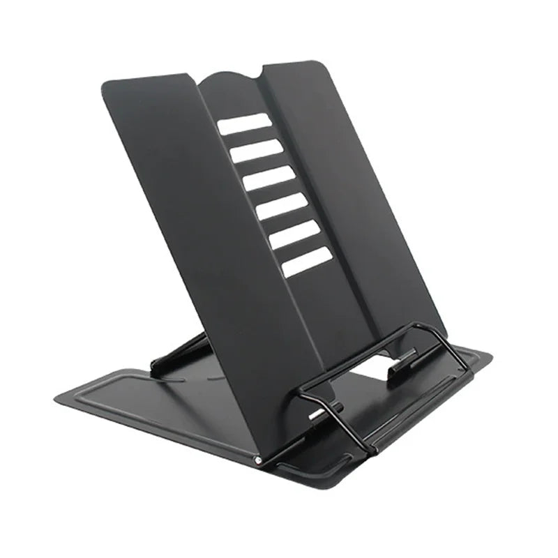 Metal Book Stand Adjustable Cookbook Document Holder for Reading Recipes Textbooks Tablet Music Books