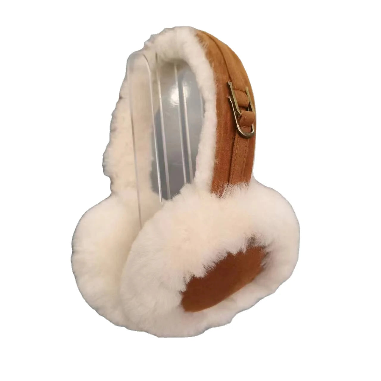 Sample Support 2026 Customization Suede Fabric Ears Warm Girls Furry Soft Winter Outdoors Warm Sheepskin  EarMuffs