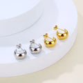 MICCI Stainless Steel Chunky Gold  Piercing Earrings Studs ear rings Jewelry For Women 18K Gold Plated Silver  Earrings