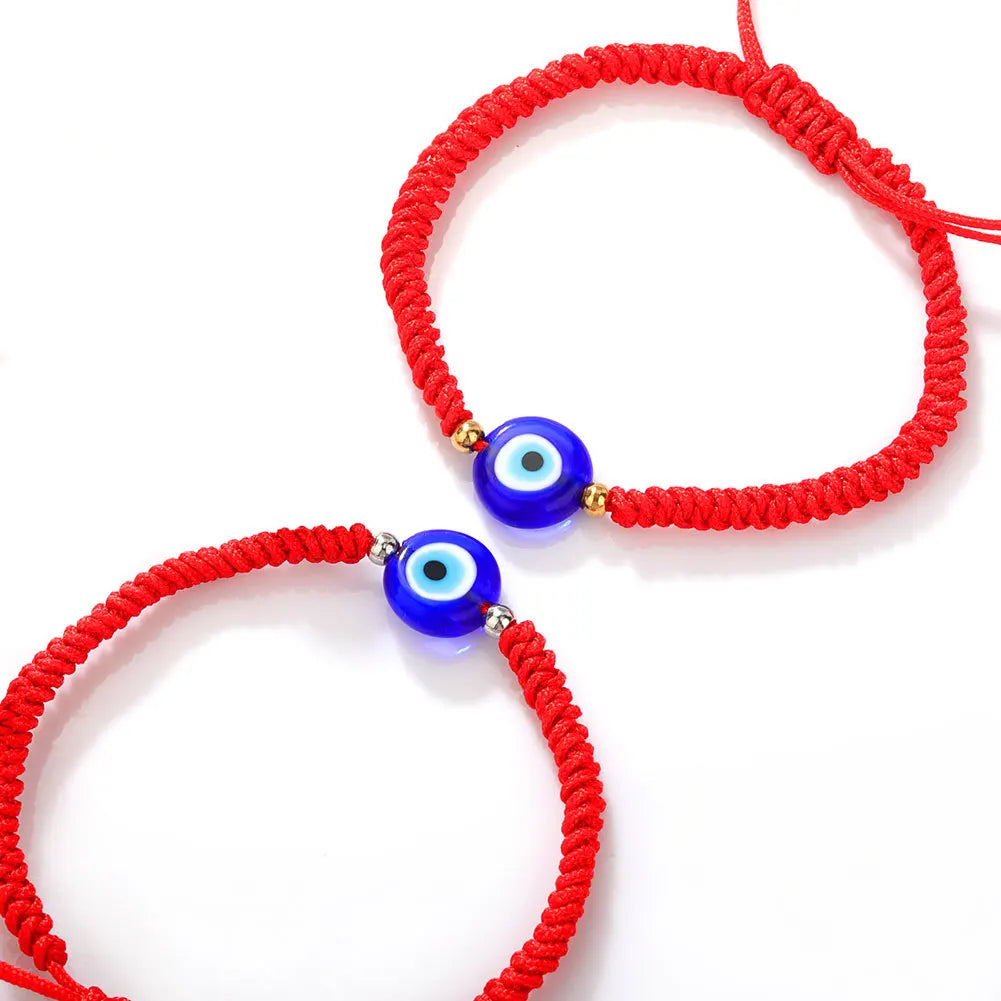 Minimalist Jewelry Handmade String Evil Eye Bracelet Red Woven Thread Adjustable Bracelets