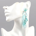 Fashion Bohemian Style Colorful Transparent Leaves Chain Petal Tassels Elegant Flower Jewelry High Quality Unisex Long Earrings