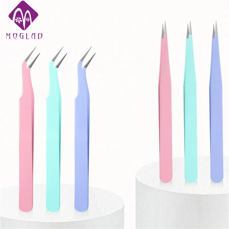 3 Colors Stainless Steel Nail Shaping Clips Crossover Tweezers for C-Curve Acrylic UV Gel Extension Manicure Tools Wholesale
