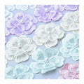 4cm Diy Garment Accessories Sew Lace Trimming 5 Pedal Heart Beaded Mesh Fabric 3D Flower Textile Organza Embroidery Pearl Trim