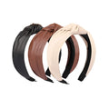 Pu Leather Cross Knotted Headbands Top Knot Pu Headband Mothers Daughters Gifts Hair Accessory for Girls Ladies Women