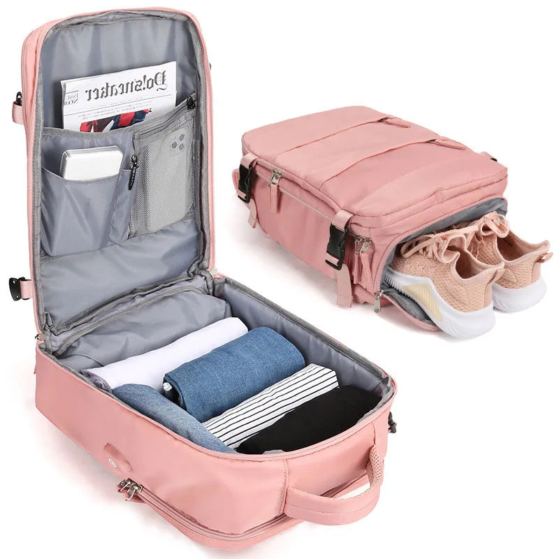 Large-capacity Backpack Women's Business Luggage Bag Men's Short-distance Business Trip Light Computer Bag Travel Backpack