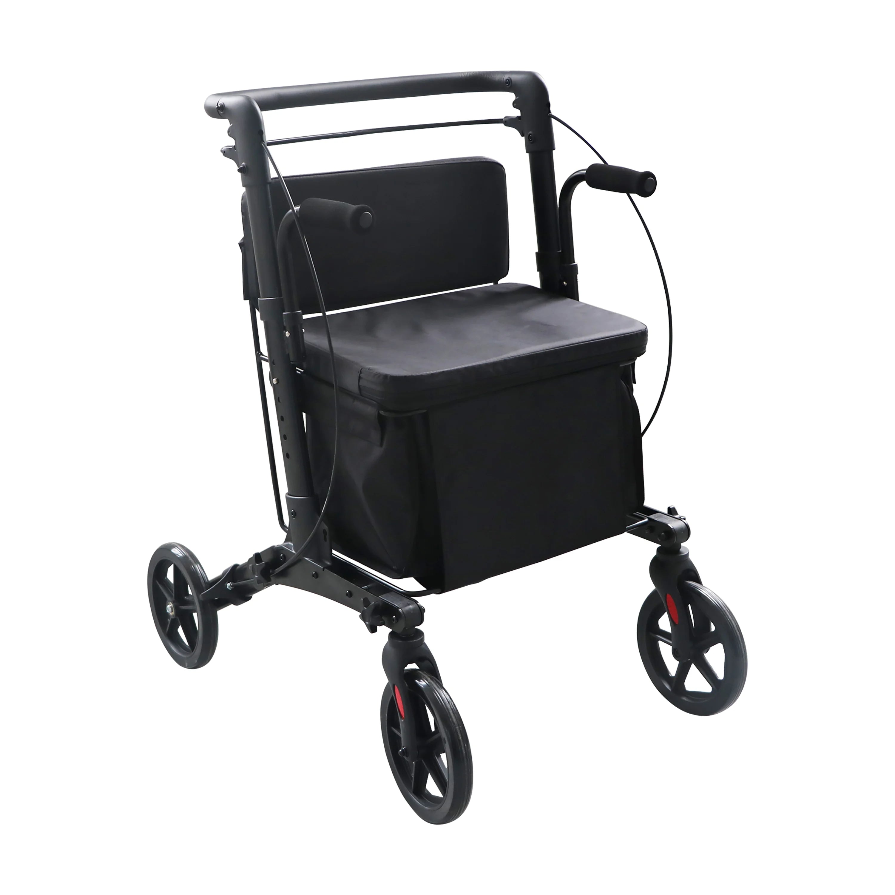SUNCARE Aluminum Adjustable Height Oversized Walker Rollator With Seat for Disabled