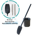 New Bathroom Toilet Brush Black for Effective Cleaning Long Handle Toilet Brush Silicone Black