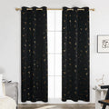 Factory Supply Popular Floral Pattern Foil Printed Thermal Insulated Black Gold Curtains High Shading European American Style