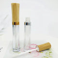 Factory Custom logo 3ml Empty Portable Eyelash Extension Container Plastic Fiber Lash Mascara Tube Bamboo Caps