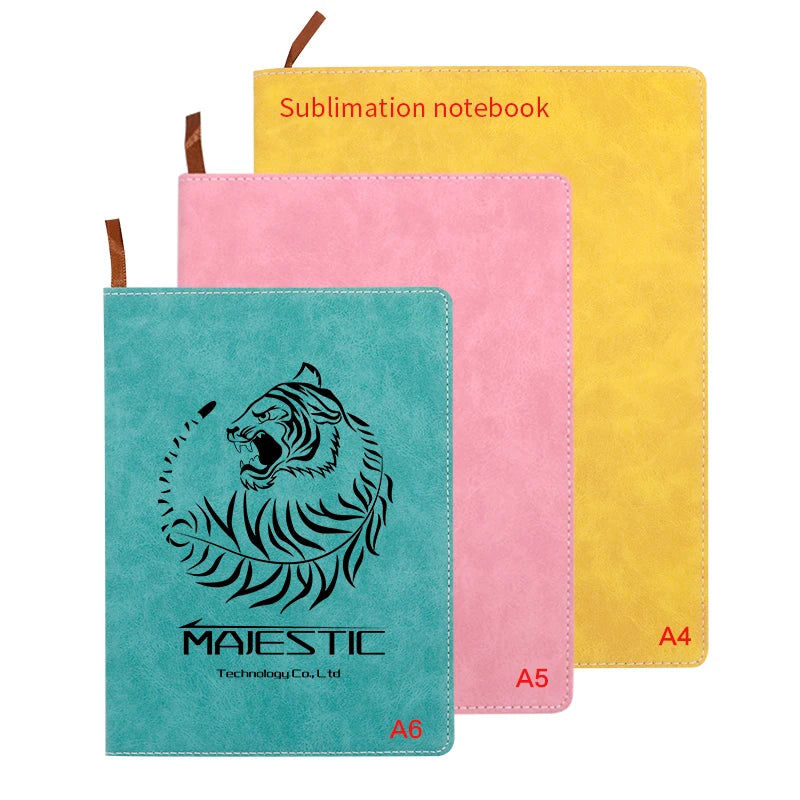 A5 Sublimation Blanks Journal Diary Agenda Notepad Stationary Custom Printed Logo Colored Pu Leather Sublimation Notebook