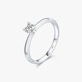 925 Sterling Silver 10 Hearts Clear CZ Simulated Diamond Simple Wedding Bands Ring for Women Statement Engagement Jewelry