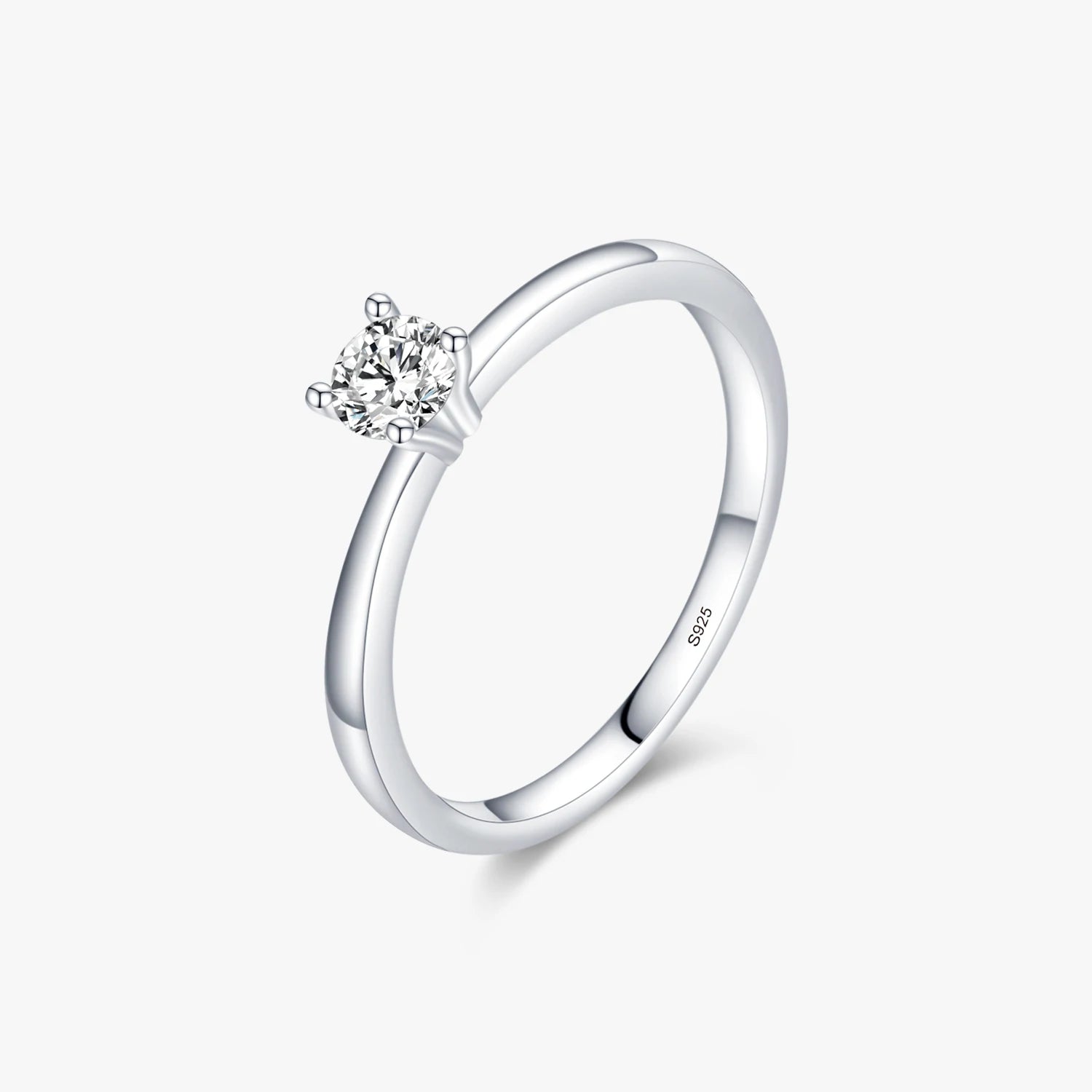 925 Sterling Silver 10 Hearts Clear CZ Simulated Diamond Simple Wedding Bands Ring for Women Statement Engagement Jewelry
