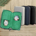 High Quality Saffiano Genuine Cow Leather 2 Slots Watch Case Box Holder Zipper Travel Watch Display Storage Case Pouch Organizer
