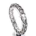 KALEN 220mm Men Punk Stainless Steel Rope Shape Links Bracelet