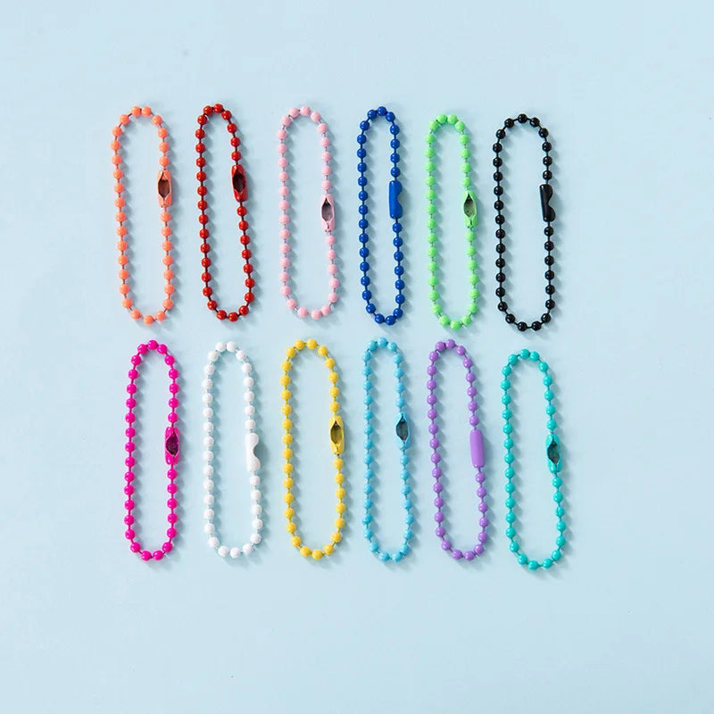 Diy Jewelry Accessories Color Wave Bead Hanging Painted Iron Bead Buckle Connecting  Ball Chain Tag Pendant Bead Chain