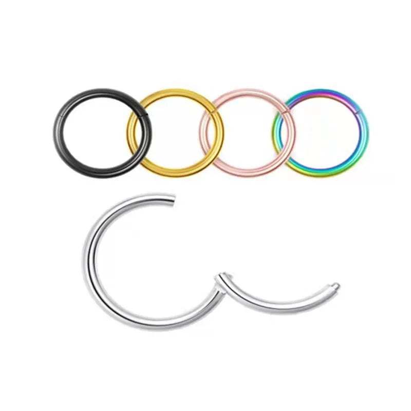 Getta 316L Stainless Steel Nose Septum Clicker Ring Surgical Steelsilver Fashion Segment Hoops Wholesale Piercing Jewelry