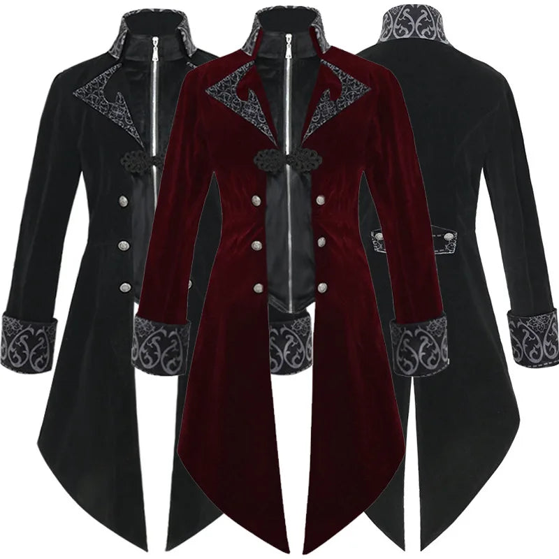 2024 New European American Medieval Tuxedo Men's Retro Coat Carnival