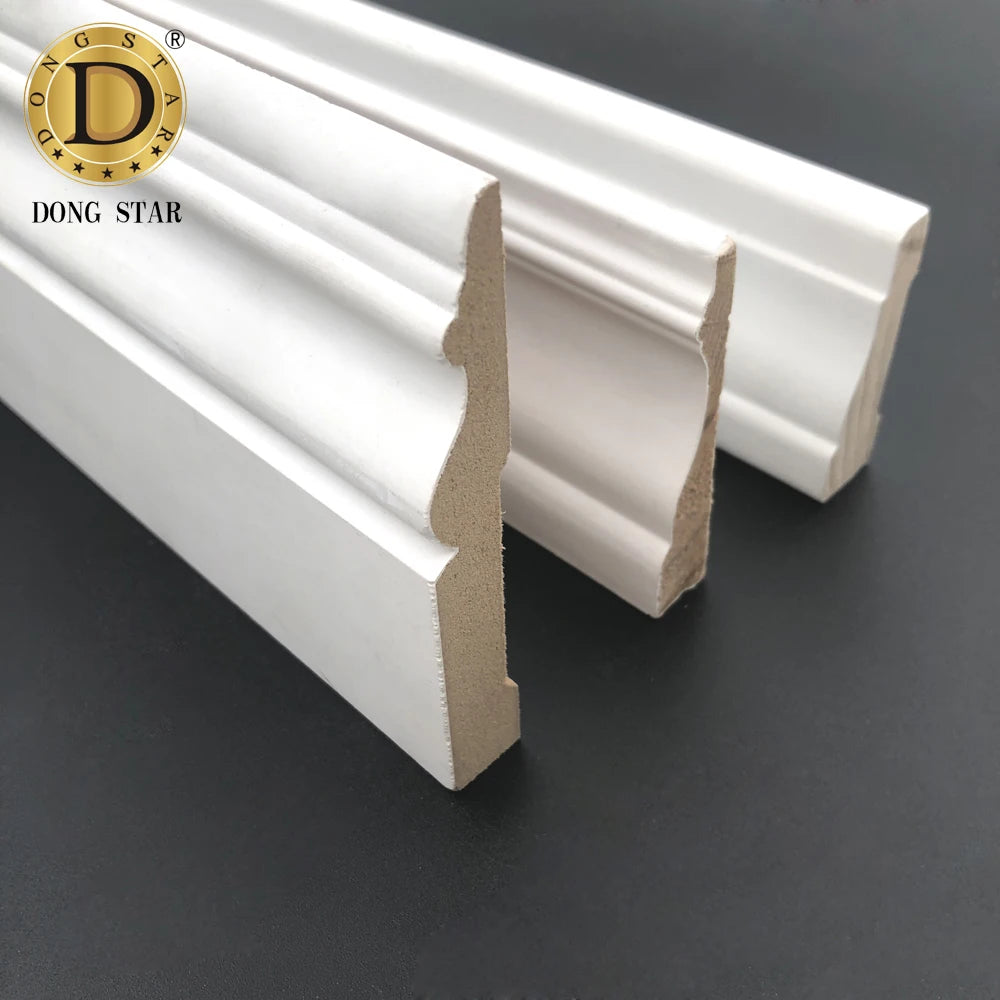 Solid Pine Wood Modern Villa Baseboards Customizable Waterproof Rot Resistant Eco-Friendly Skirting Board