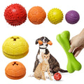 Classic Durable Elastic Wear-Resistant Rubber Chew Toy for Dogs Pet Teething Dog Bone Tortoise Shell Hollow Ball Leaky Bite Toy