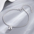 925 Sterling Silver Round Ball Women Fashion Round Beaded Chain Bracelet