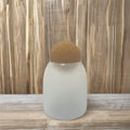 Durable Clear Round Glass Container Jar Set with Wood Cork Lid for Ball Stopper Screen Printed for Candle Making