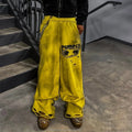 Custom Dtg Print Heavyweight High Quality Streetwear Vintage Dirty Wash Ripped Distressed Raw Hem Wide Leg Baggy Sweatpants